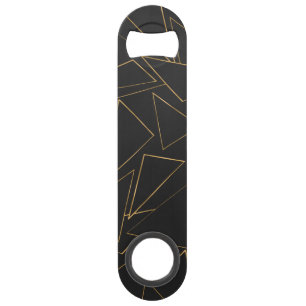 Minimalist Geometric Gold Black Strokes Triangles