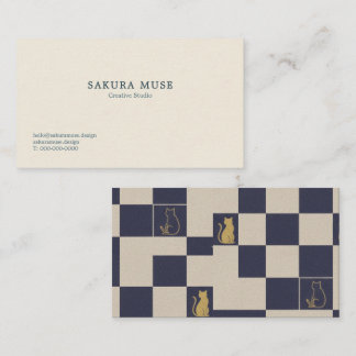 Minimalist Geometric Japanese Business Card  