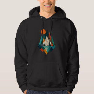 Minimalist Geometric Mountain Landscape Art Design Hoodie