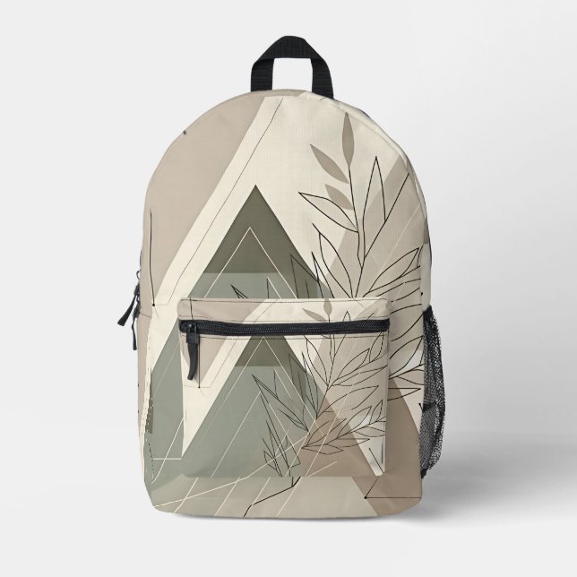 Minimalist Geometric Nature-Inspired Printed Backpack (Front)