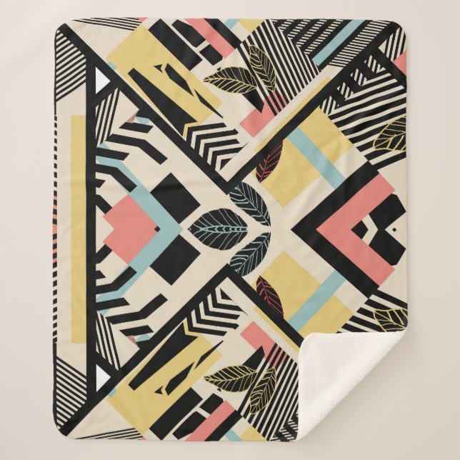 Minimalist Geometric: Pattern Design Sherpa Blanket (Front)