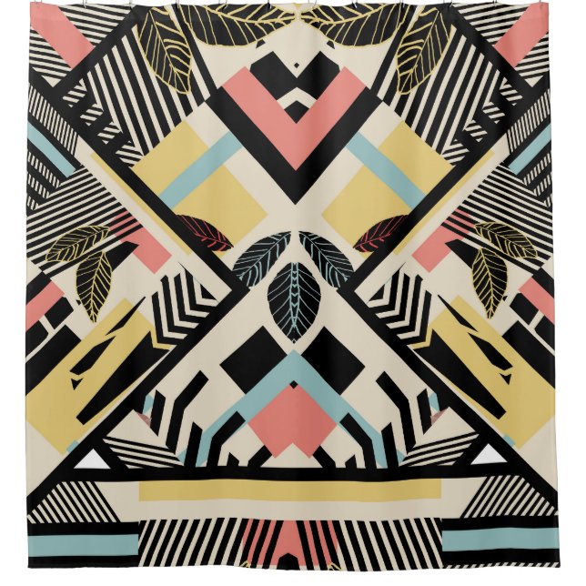 Minimalist Geometric: Pattern Design Shower Curtain (Front)