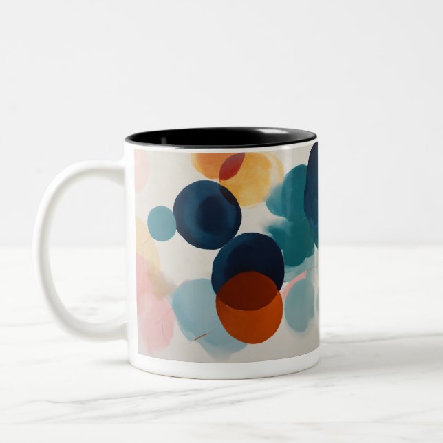 Minimalist Geometric Patterns - Two-Tone Mug (11 o (Left)