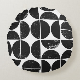 Minimalist geometric: Scandinavian semicircles. Round Cushion