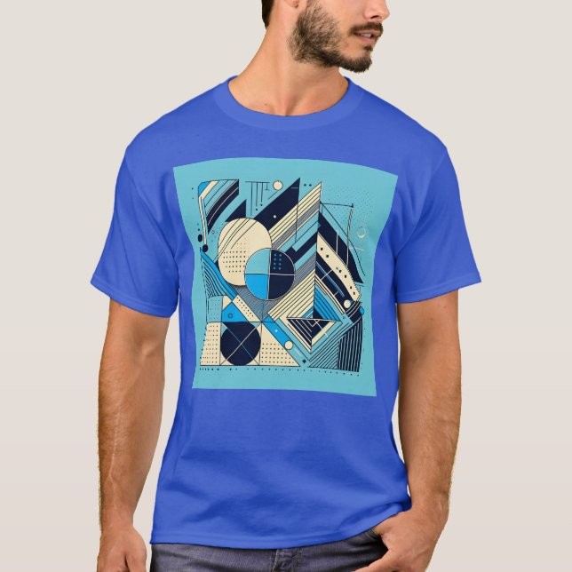Minimalist Geometric Shapes Retro Style gift T-Shirt (Front)