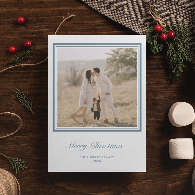 Minimalist Geometric Square Personalised Christmas Holiday Card (Creator Uploaded)