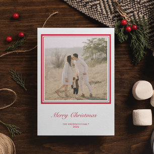 Minimalist Geometric Square Personalized Christmas Holiday Card