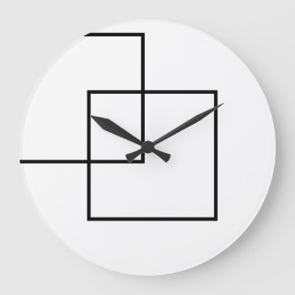 Minimalist Geometric Squares Round Large Clock
