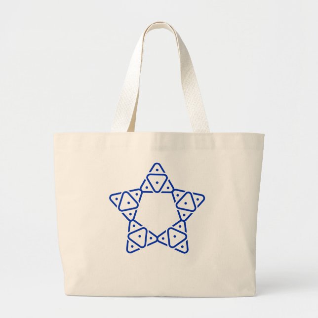 Minimalist Geometric Star of David Art Large Tote Bag (Front)