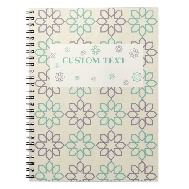 minimalist geometric tiles with custom titles notebook (Front)