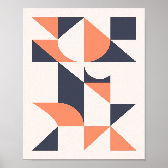 Minimalist Geometric Triangles and Curved Shapes Poster (Front)