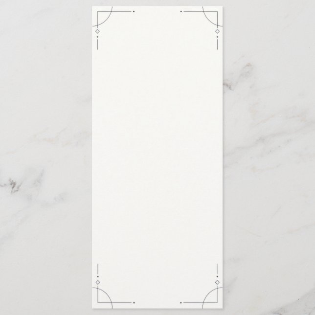 Minimalist Geometric Wedding Menu (Front)