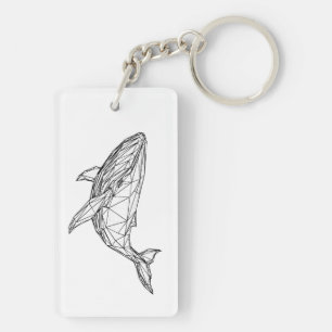 Minimalist Geometric Whale Acrylic Keychain