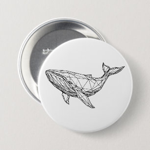 Minimalist Geometric Whale Button