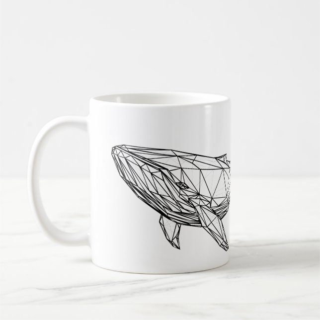 Minimalist Geometric Whale Mug (Left)