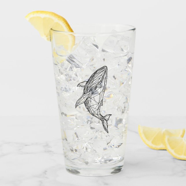 Minimalist Geometric Whale Mug Glass (Front Ice)