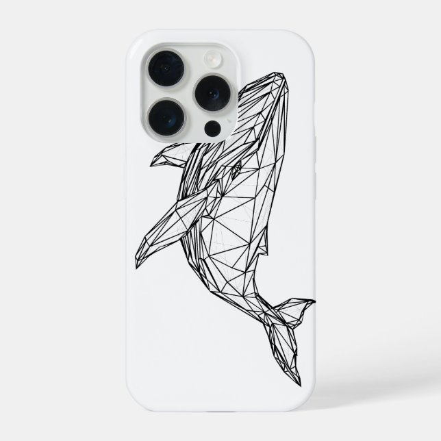 Minimalist Geometric Whale Phone Case (Back)