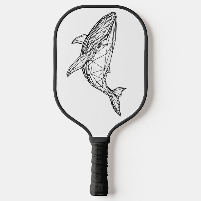 Minimalist Geometric Whale Pickleball Paddle (Back)