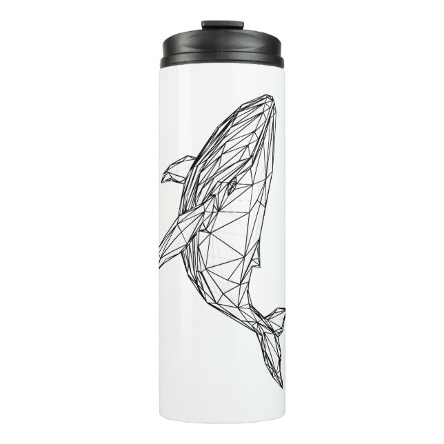 Minimalist Geometric Whale Thermal Tumbler (Front)
