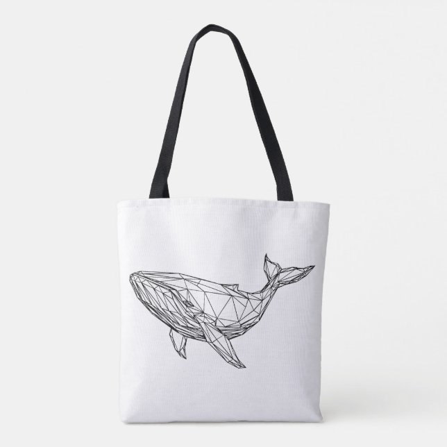 Minimalist Geometric Whale Tote Bag