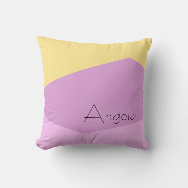 minimalist geometric yellow pink to personalise cushion (Front)