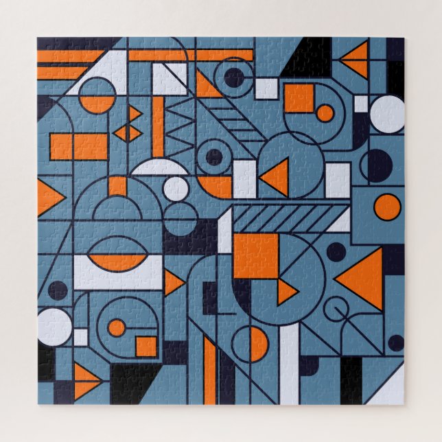 Minimalist Geometry: Retro Abstract Poster Jigsaw Puzzle (Vertical)