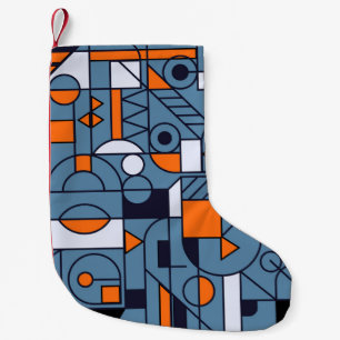 Minimalist Geometry: Retro Abstract Poster Small Christmas Stocking
