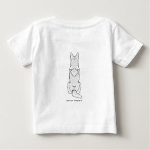 Minimalist German Shepherd Dog Line Art Baby T-Shirt