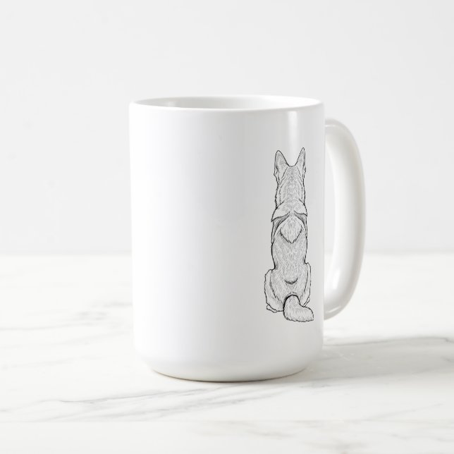 Minimalist German Shepherd Dog Line Art  Coffee Mug (Front Right)