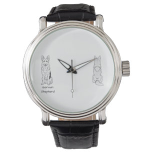 Minimalist German Shepherd Dog Line Art Watch