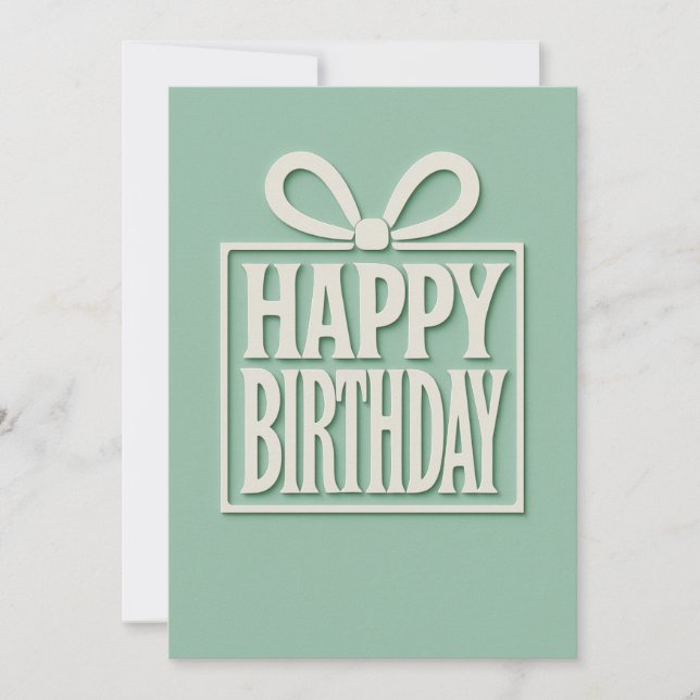 Minimalist Gift Box Birthday Card (Front)