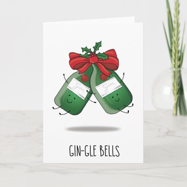 Minimalist Gin-gle Bells | Gin & Tonic Xmas Cards (Front)