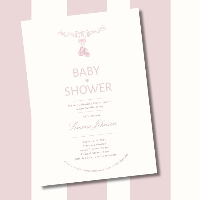 Minimalist Girl Baby Shower Invitation Calligraphy (Creator Uploaded)