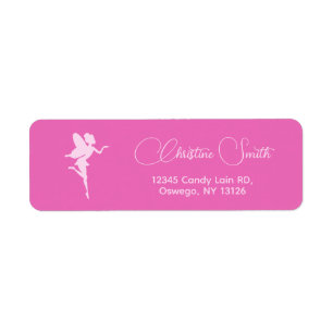Minimalist Girl Fairy Birthday Return Address Labe Label