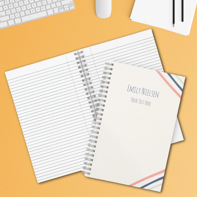 Minimalist Girls Monogrammed Name School Subject Notebook (Creator Uploaded)