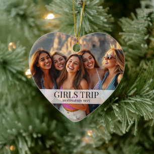Minimalist Girls Trip   Girls weekend Photo Ceramic Ornament
