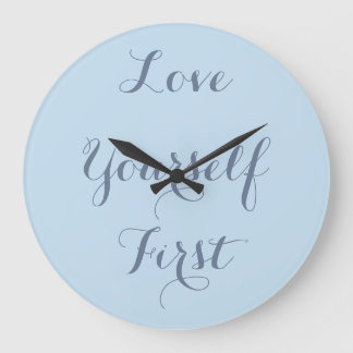 Minimalist girly chic beachy pastel aqua blue large clock
