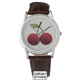 Minimalist Girly Crochet Red Cherry Summer Fresh Watch