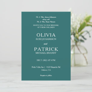 Minimalist Glam Wedding  Invitation