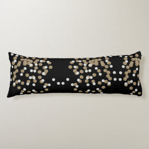 minimalist glitter black champagne gold confetti body cushion