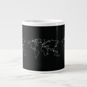Minimalist Globe World Map T-Shirt Travel Travelle Large Coffee Mug