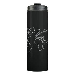 Minimalist Globe World Map T-Shirt Travel Travelle Thermal Tumbler