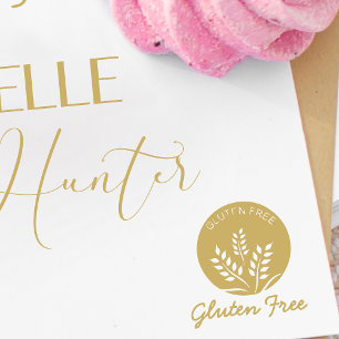 Minimalist Gluten Free Wedding Guests Meal Choice Rubber Stamp