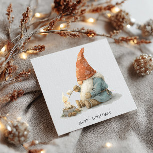 Minimalist Gnome Merry Christmas Holiday Card