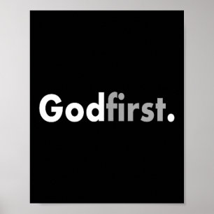 Minimalist God First Simple Christian  Poster