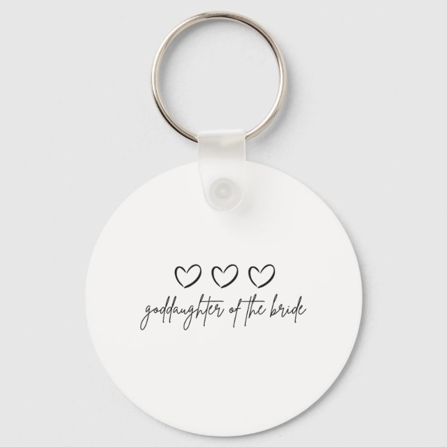 Minimalist Goddaughter Of The Bride Matching Weddi Key Ring (Front)
