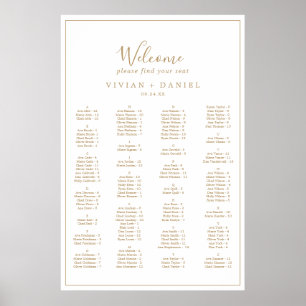 Minimalist Gold Alphabetical Seating Chart