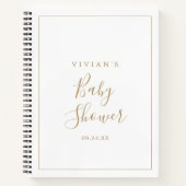 Minimalist Gold Baby Shower Gift List Notebook (Front)
