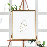 Minimalist Gold Baby Shower Welcome Poster<br><div class="desc">This minimalist gold baby shower welcome poster is perfect for a simple baby shower. The modern romantic design features classic gold and white typography paired with a rustic yet elegant calligraphy with vintage hand lettered style. Customisable in any colour. Keep the design simple and elegant, as is, or personalise it...</div>