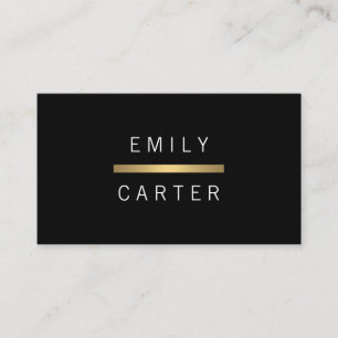 Minimalist Gold Bar Accent Business Card